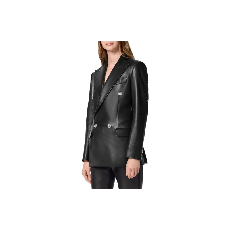 VERSACE Leather Blazer-3