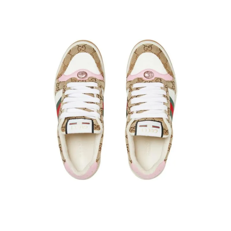 GUCCI Women's Screener Sneaker 'Beige Pink' Women's-3
