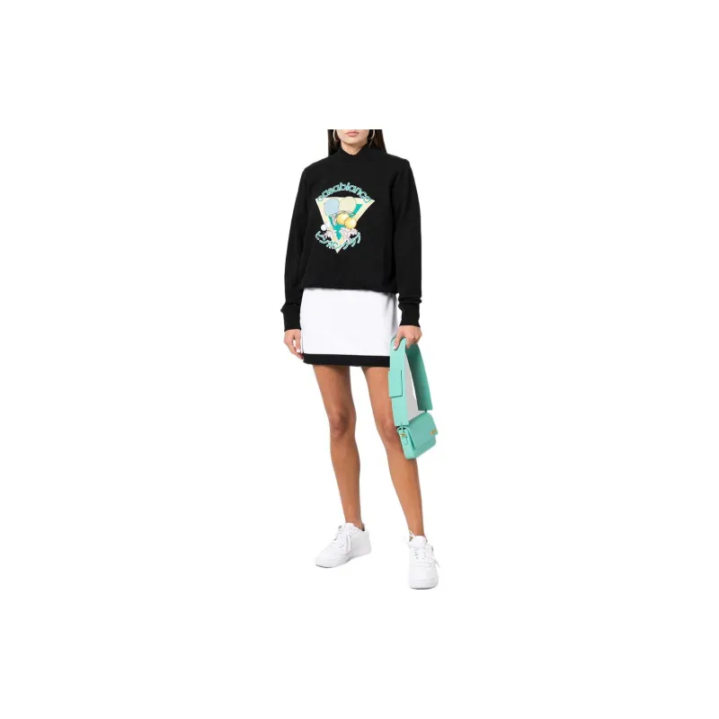 CASABLANCA Women'ss Masao San Table Tennis Crewneck Black/Multi-1