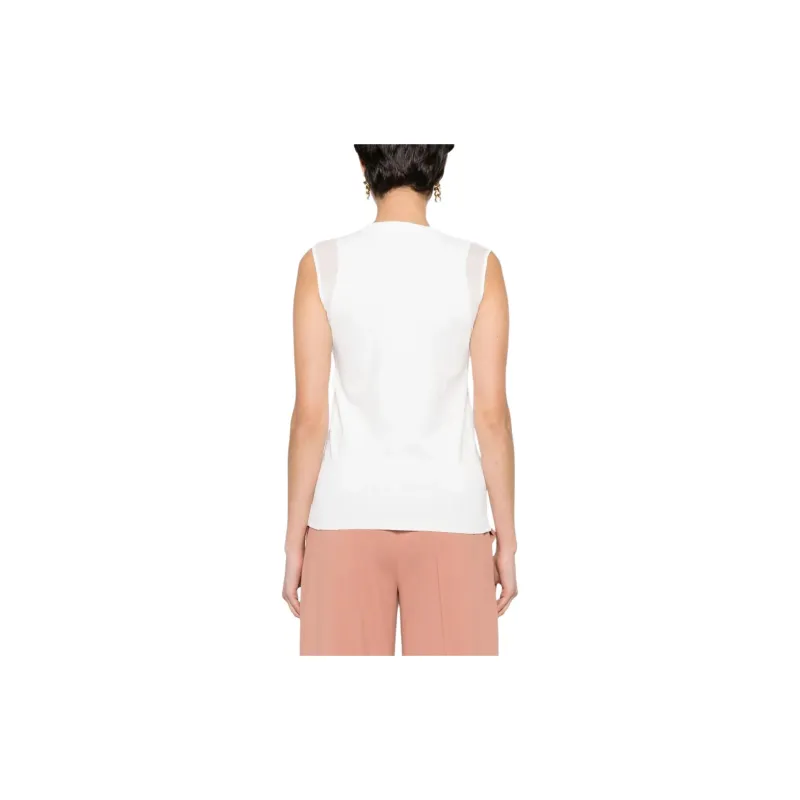 PINKO Sleeveless Tulle Detailed Shirt-5