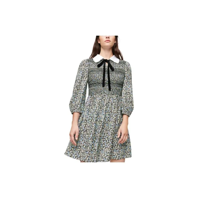 Maje Long-Sleeved Dresses Women's Blue-1