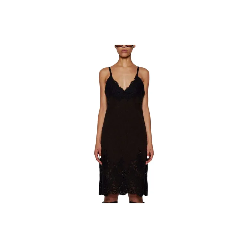 Burberry Lace-detailed Wool Slip Dress-2