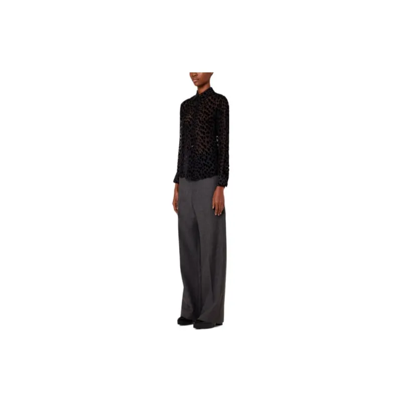 Ami Fit Shirt With Heart Pattern 'Black'-1