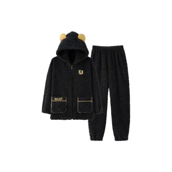 Qiao Ni Tong Pajama Set Men's Black