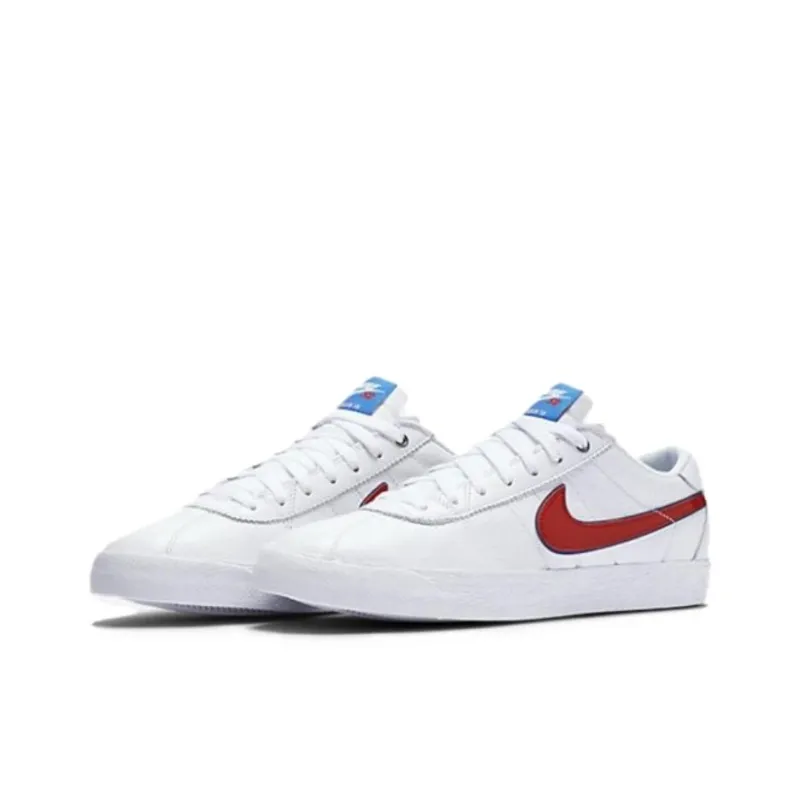 Nike Bruin Anti-Slip Wear-Resistant Low-Top Skateboard Shoes Unisex White-3