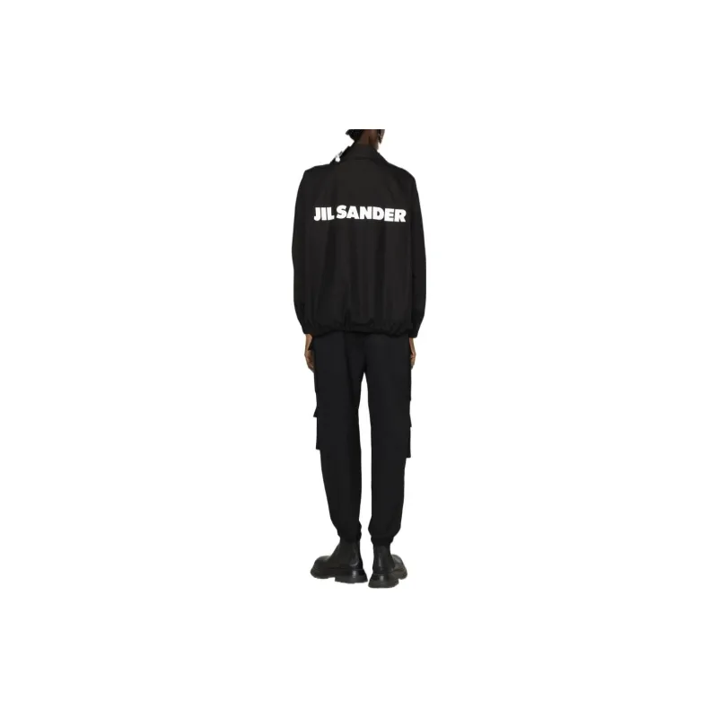 JIL SANDER Logo Printed Drawstring Shirt Jacket-1