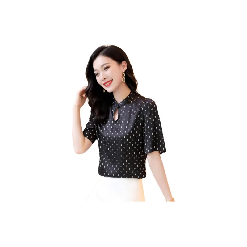Yi Mengyuan Regular Silk T shirt Women's-6