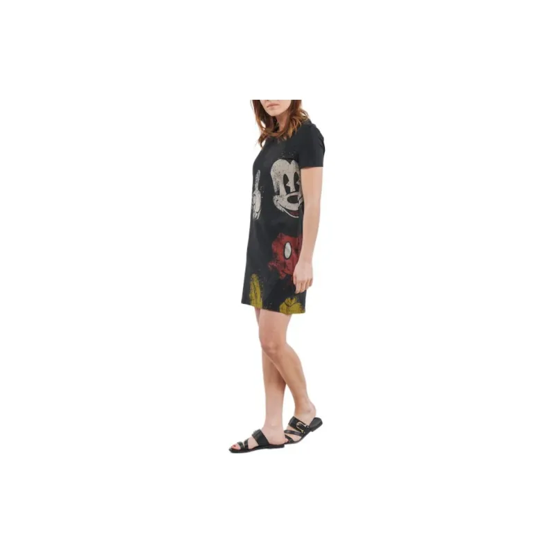 Desigual Short Sleeved Dress Women's Black-3
