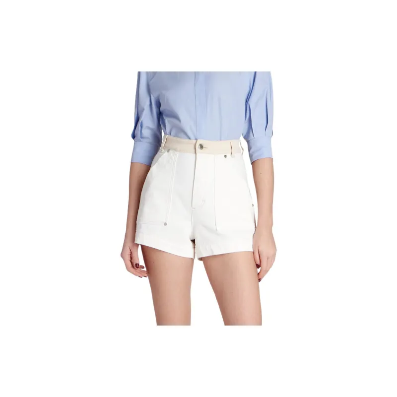 Chloe Denim Shorts Women's White-4