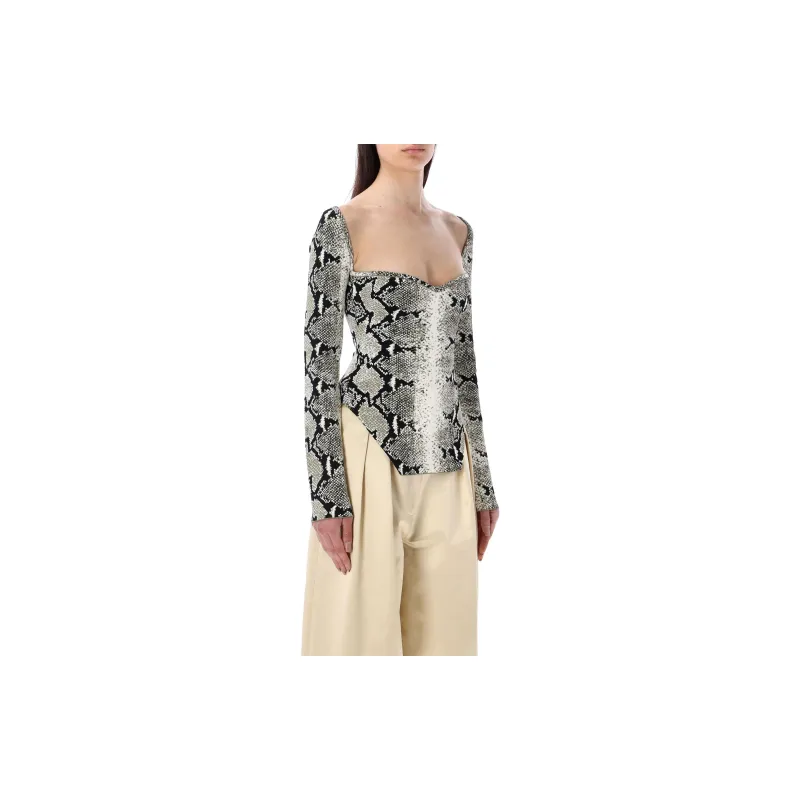 KHAITE Maddy Snake print Top-3