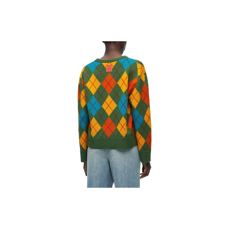 LOEWE Argyle Crewneck Knitted Jumper-3