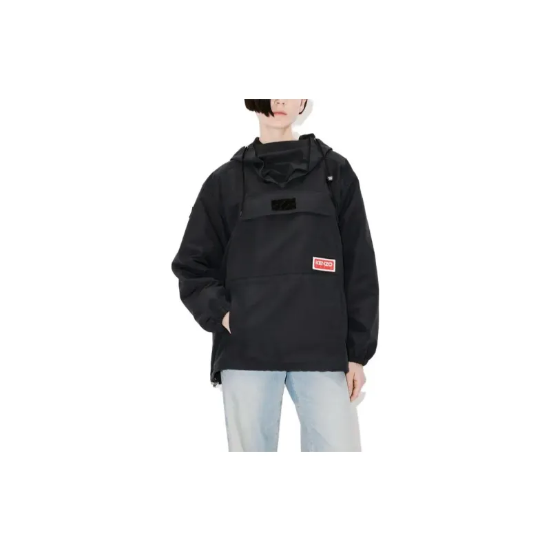 KENZO Logo Printed Drawstring Hoodie-3