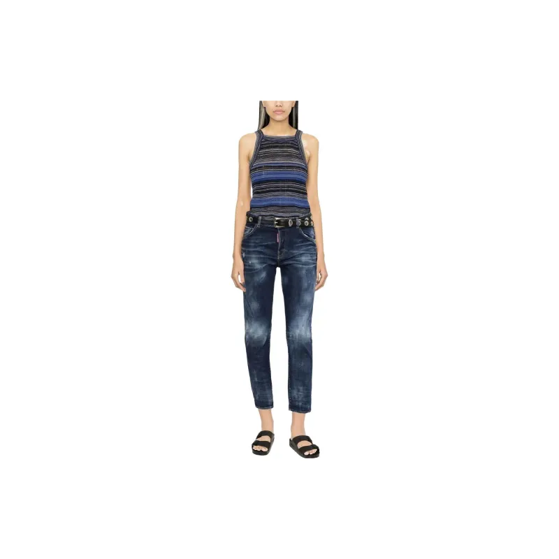 DSQUARED 2 Bleached Effect Straight Leg Skinny Jeans-2