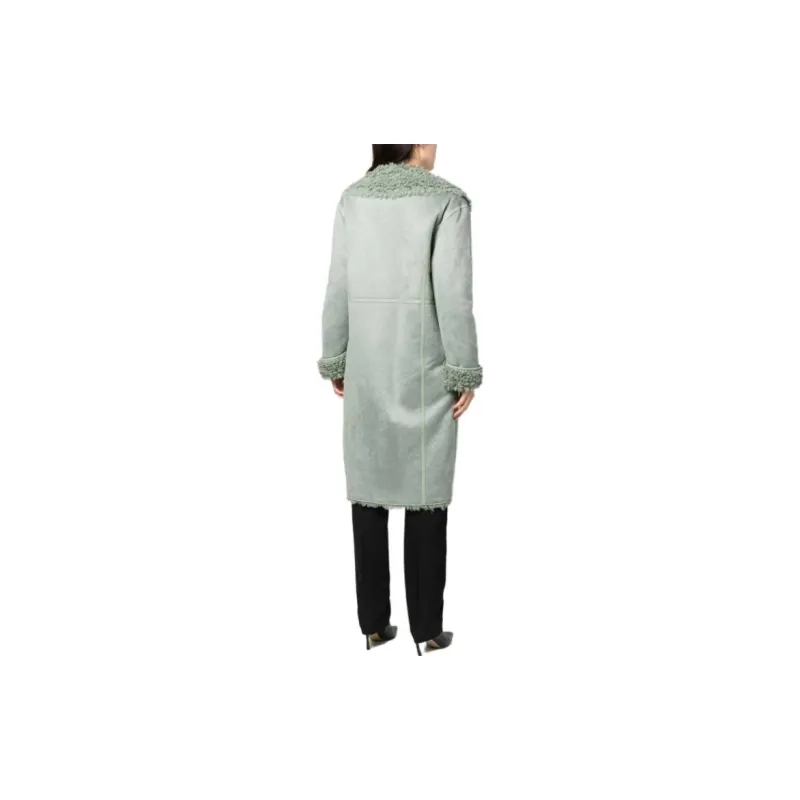 Twinset Faux shearling V neck Coat-2
