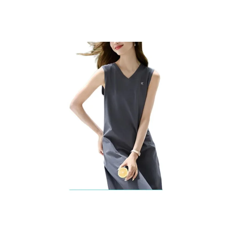 Mo Han Yi Mei Sleeveless Dress Women's Black-4