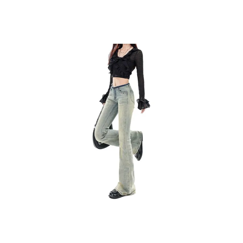 YINLEI Jeans Women's Yellow-2