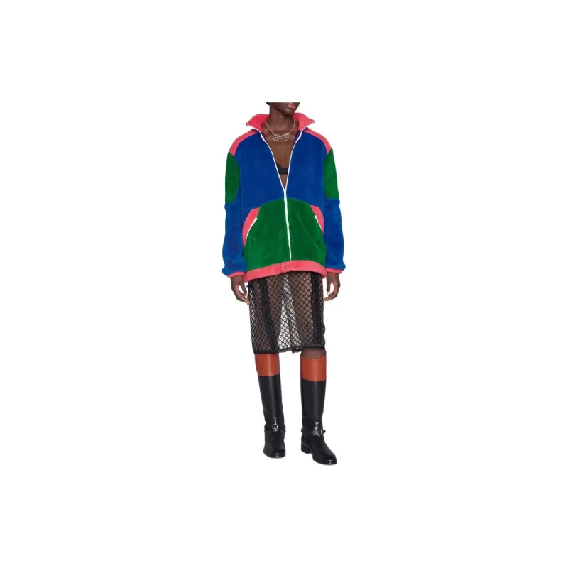 GUCCI X The North Face Fleece Jacket Blue/Green/Dark Pink-2