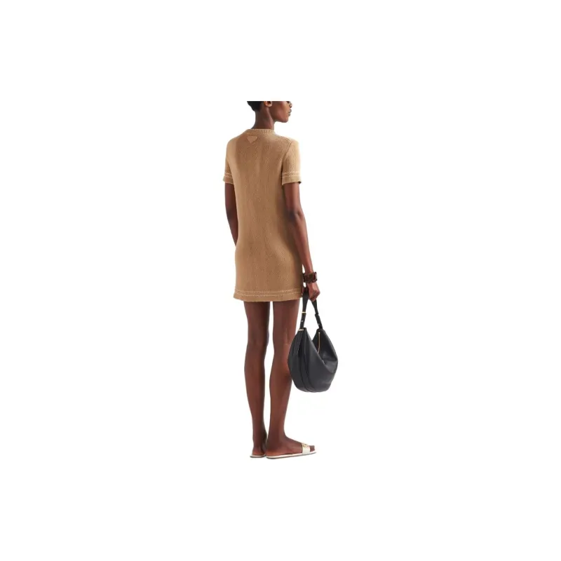 PRADA Knitted Cotton Mini Dress-2