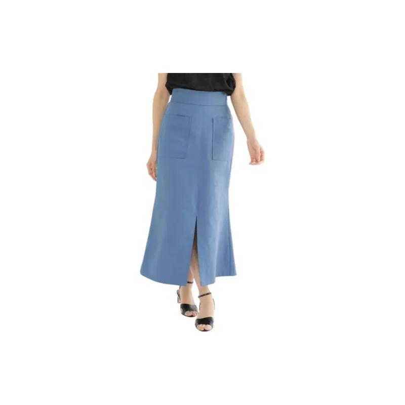 Beams Casual Long Skirts Women's Blue-5