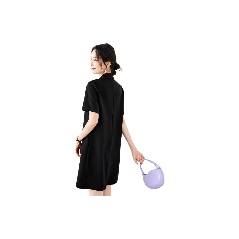 TERRE BLEUE Short Sleeved Dresses Women's Purple-1