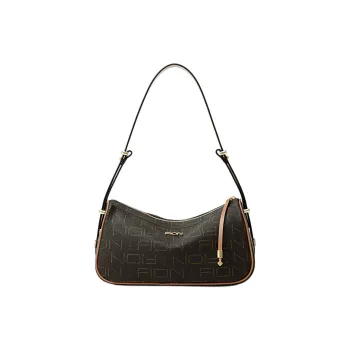 FION Coated Canvas Pillow Bag Portable Crossbody Bag Shoulder Bag Women's Coffee