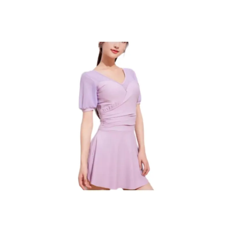 ZOKE One-piece Swimsuit Women's Pale Pink Purple-1