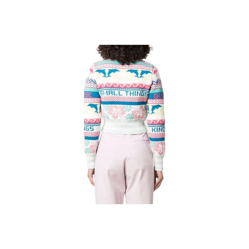 Golden Goose Patterned Knit Cropped Jumper-2
