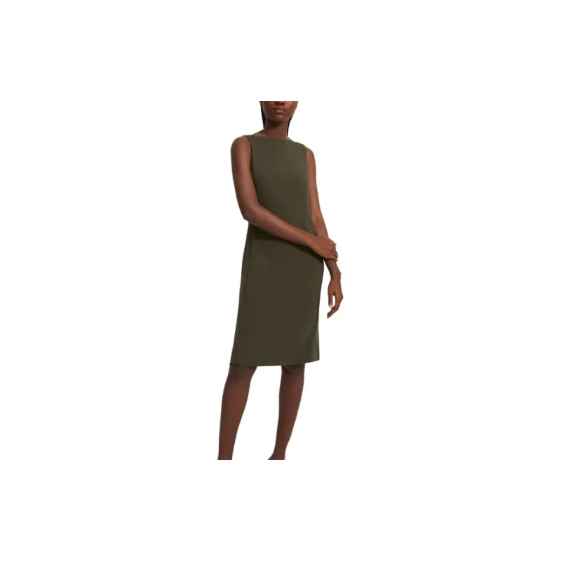 THEORY Sleeveless Dress Women's Olive Green-1