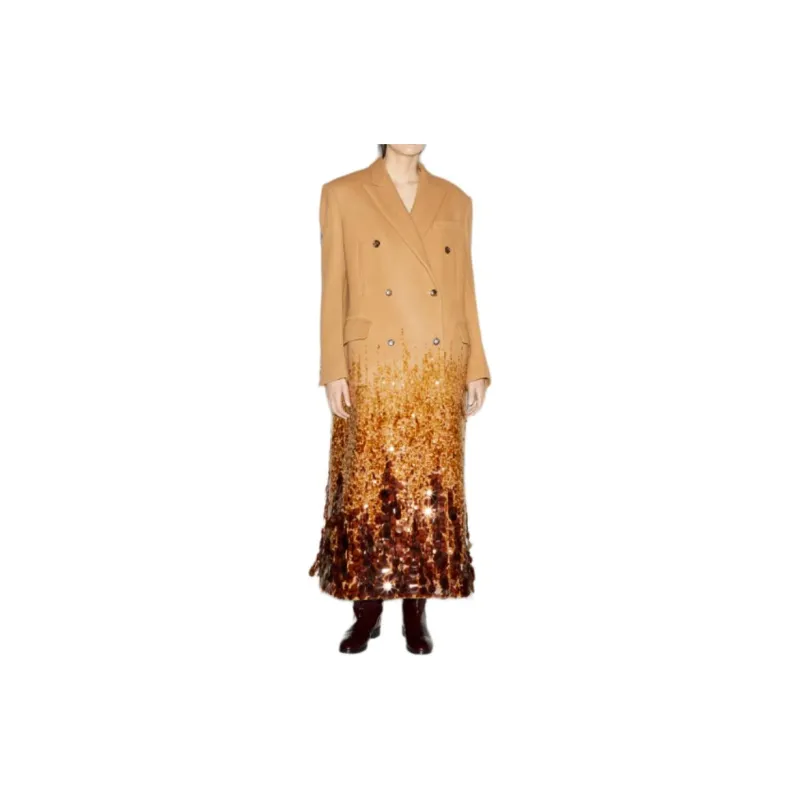 GUCCI Double-Breasted Sequin Embellished Coat-3
