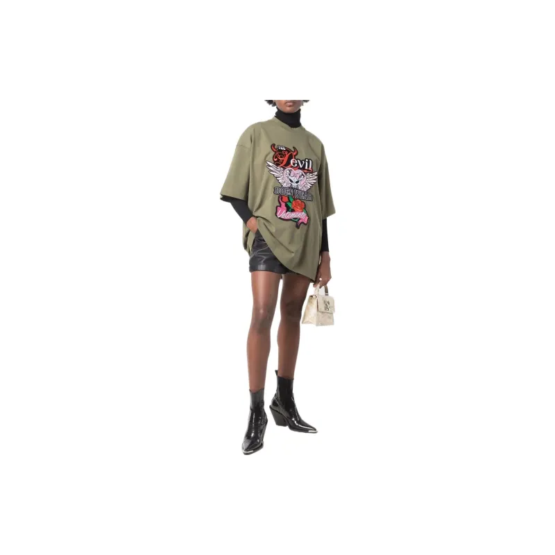 Vetements T-Shirts Women's Army Green-1