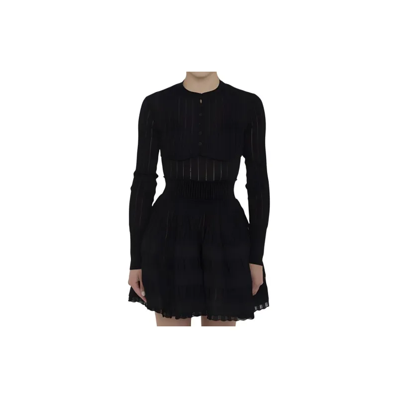 Alaia Crinoline Cropped Knitted Cardigan-1