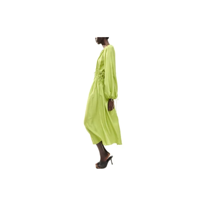 H&M Long-Sleeved Dresses Women's Lime Green-3