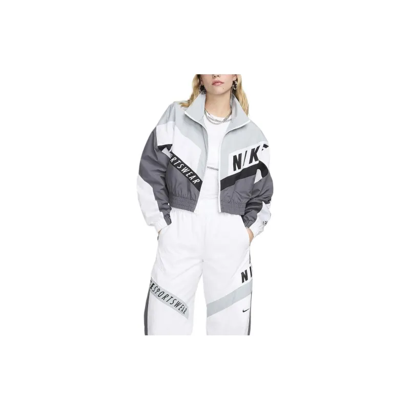 Nike Sportswear Woven Jacket 'Iron Grey/Light Pumice/White'-3
