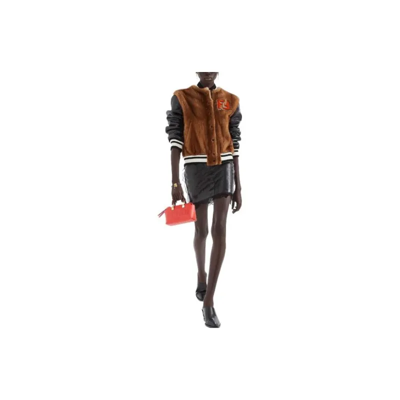 FENDI Casual Short Skirts Women's Black-3