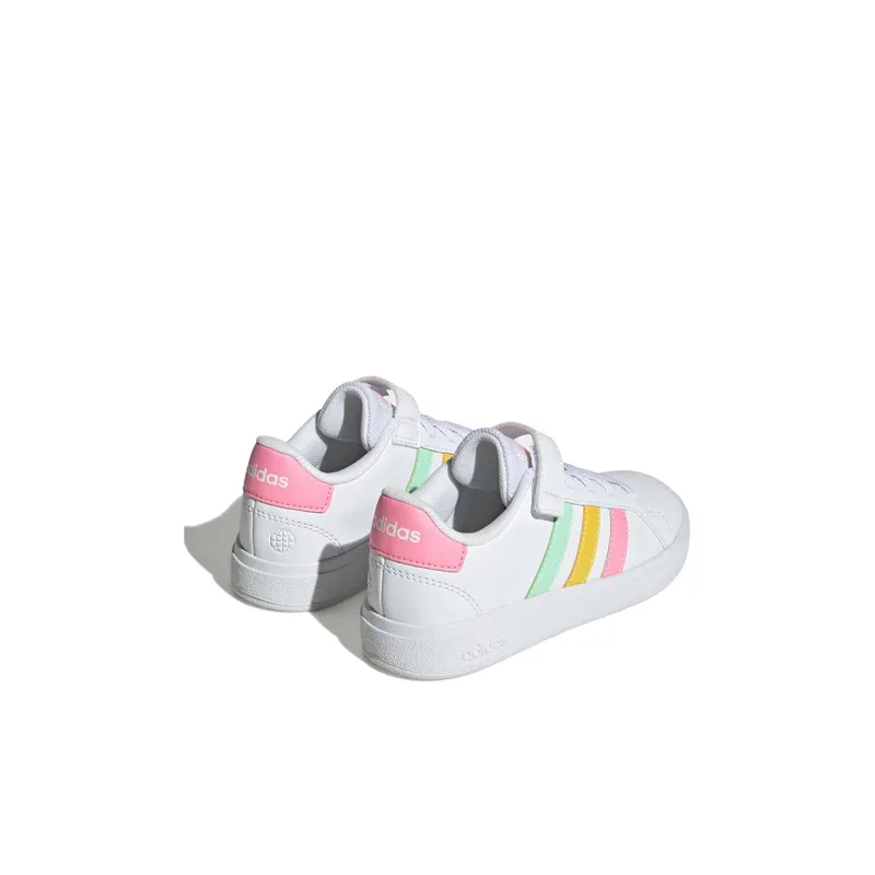Adidas Grand Court 2.0 Little Kid 'White Multi-Color'-3