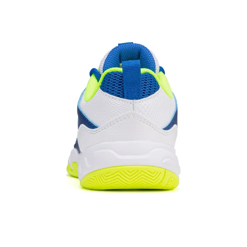 LiNing Sound Waves Anti Slip Wear Resistant Badminton Shoes White Blue Kids'-3