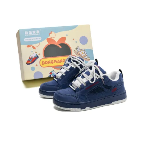 Anime story Skateboard Shoes Unisex Low-Top Navy Blue