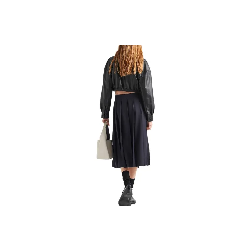 PRADA Cropped Leather Jacket-2