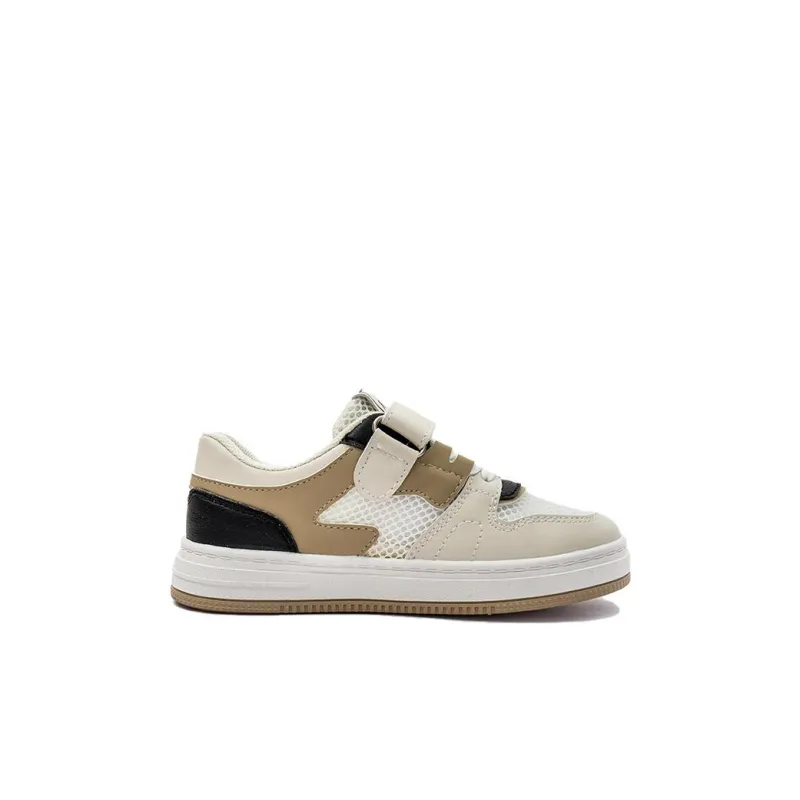 KAPPA KIDS Slip Resistant Breathable Lightweight Low Top Kids' Skateboarding Shoes Beige White Brown Kids'-1