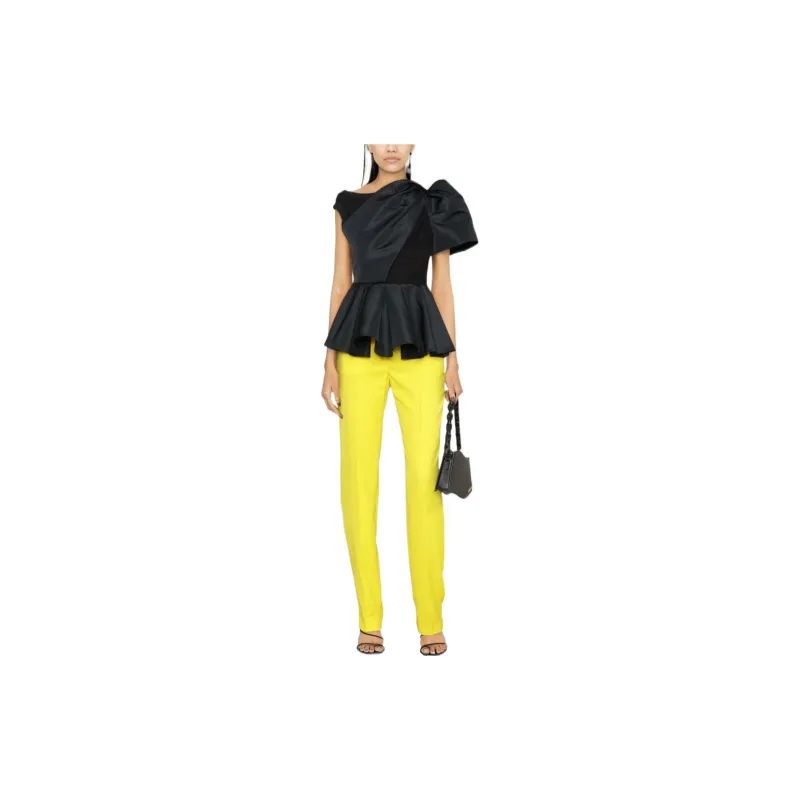 Alexander McQueen High Waist Pleat Detailed Trousers-1