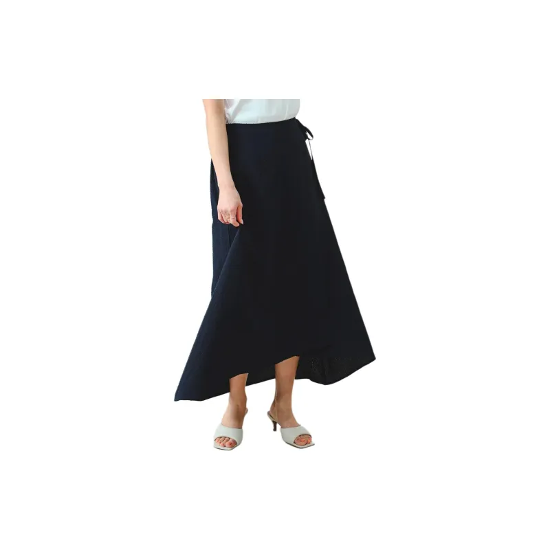 Beams Casual Long Skirts Women's Marine Blue-4