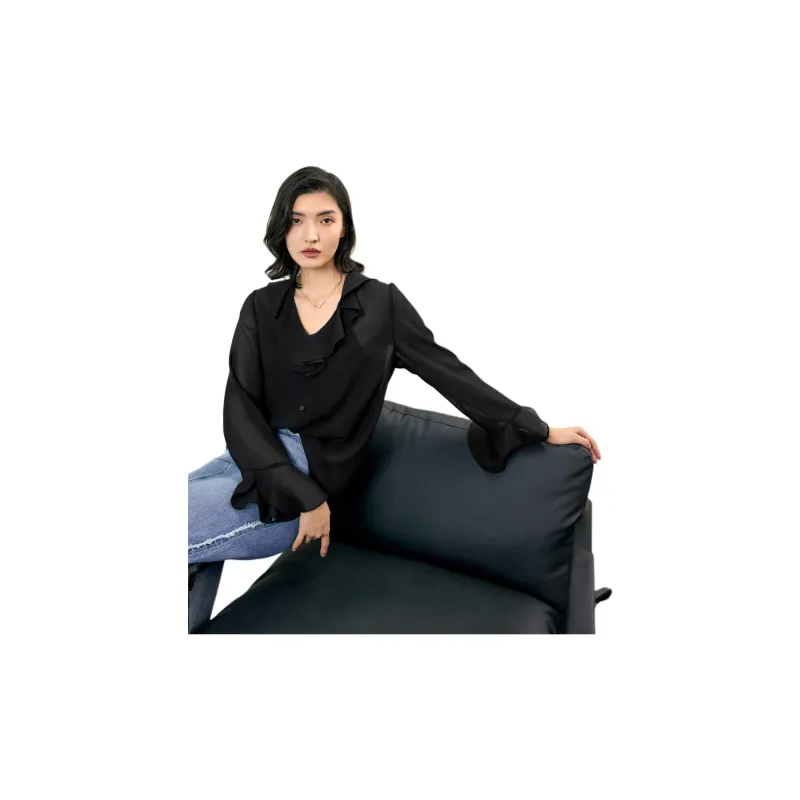 TKY SHOP Shirt Women's Intellectual Black-4