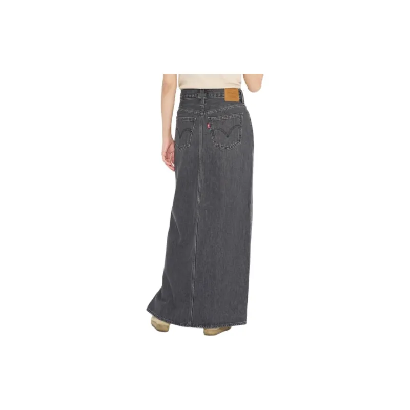 Levi's Denim Long Skirt Women's Black-6