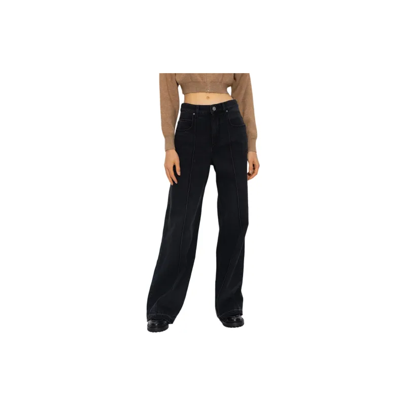 ISABEL MARANT Noldy Logo Patch Jeans-4