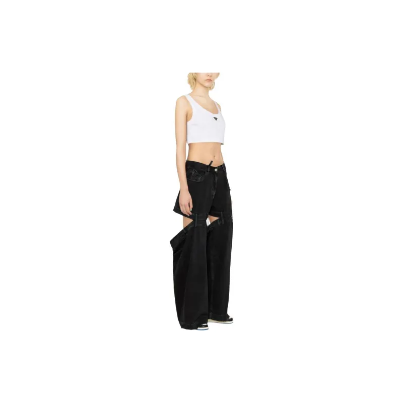 The Attico Cut-Out Wide Leg Jeans-3