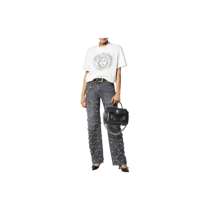 VERSACE JEANS COUTURE Medusa print Cotton T shirt-3