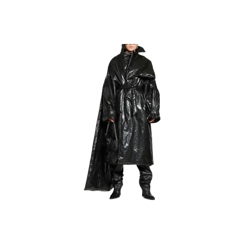 Balenciaga Trench Coat Women's Black-2