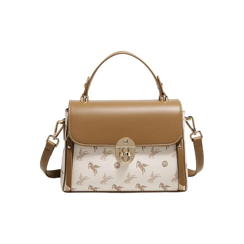 Marino Orlandi Synthetic Leather Kelly Bag Shoulder Bag Crossbody Bag Handbag Large Size Women's Coffee-37