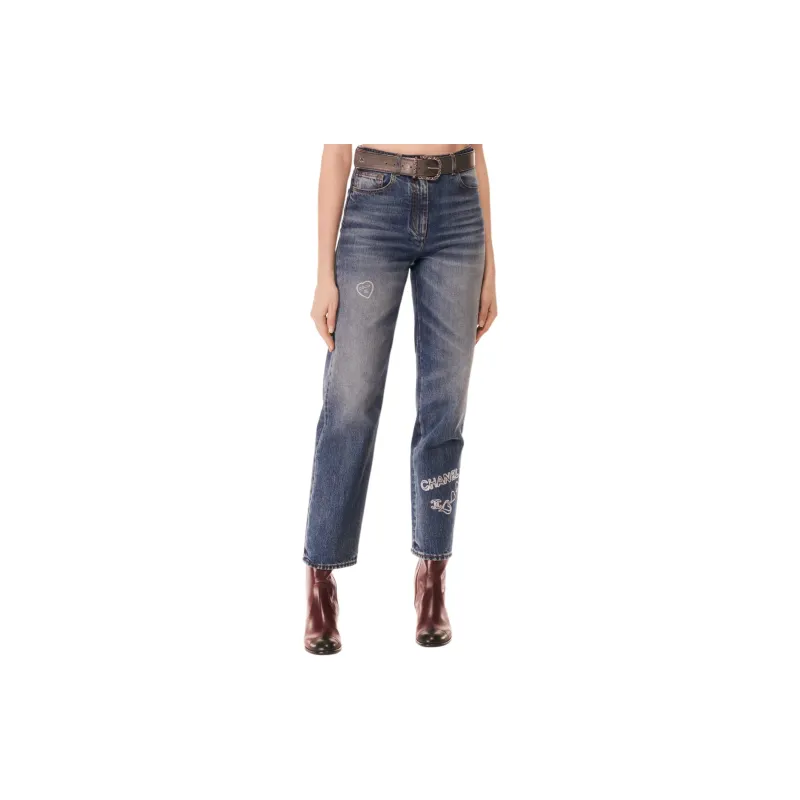 CHANEL 24 New Fall And Winter Arrivals Jeans Women's Blue-2