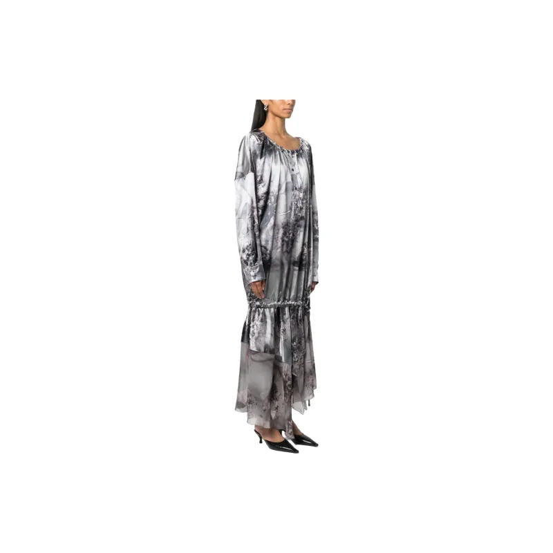 DIESEL Long-Sleeved Dresses Women's Gray-3